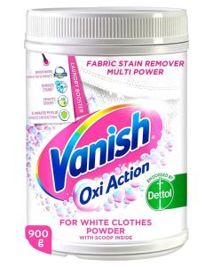 Vanish Fabric Oxi Action Stain Remover Powder 900g - White Clothes pink 900grams