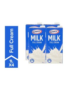 Long Life Milk Full Cream Plain 1Liters Pack of 4