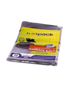 Hotpack Disposable Strong & Biodegradable Plastic Heavy Duty Black Garbage Bags 80x110cm, 10 Pieces Black 80x110cm