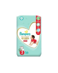 Premium Care Pants Diapers Size 3 Super Saver Pack 56 Count