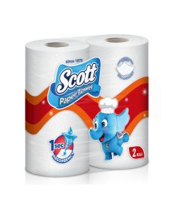 Kitchen Towel, 60 Sheets White 2 Rolls