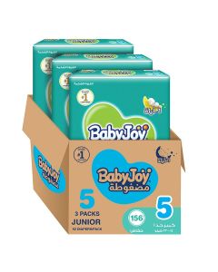 Compressed Diamond Pad Diaper, Size 5, Junior, 14-23 Kg, Mega Box, 156 Diapers