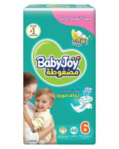 Compressed Diamond Pad Diaper, Size 6, Junior XXL, 16-25 Kg, Giant Pack, 46 Diapers