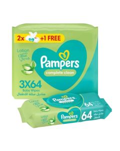 Baby Wet Wipes, 64 Wipes × 2+1 Free