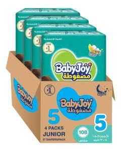 Baby Diapers, Size 5, 14 - 23 Kg, 27 x 4 - 108 Count - Junior, Cotton Touch