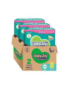 2X Compressed Diamond Pad Diaper, Size 2, Small, 3.5-7 Kg, Mega Box, 252 Diapers