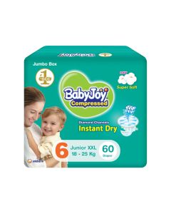 Compressed Diamond Pad Diaper, Size 6, Junior XXL, 16-25 Kg, Jumbo Box, 60 Diapers