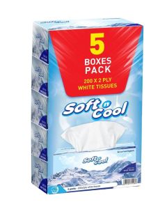 2 Ply Facial Tissue 200 Pulls 5 Box