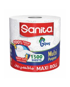Gipsy Maxi Paper Roll, 1500 Sheets White