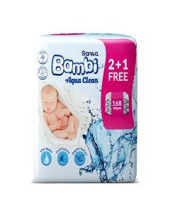 Aqua Clean, 3X56, 168 Baby Wet Wipes