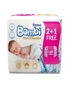 Baby Wet Wipes Pure And Sensitive 168 Wipes Pack of 3