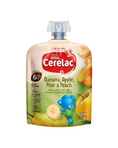 Banana, Apple, Pear And Peach Pouch Puree 90grams