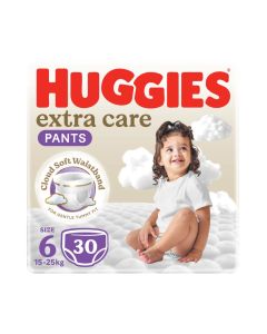 Huggies Extra Care Baby Culottes, Size 6 (15-25 kg), 30 Diaper Pants