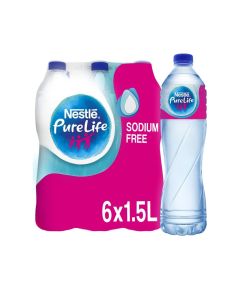 Pure Life, Low Sodium, Bottled Drinking Water 1.5Liters Pack of 6