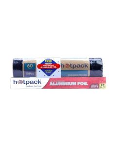 Pack of 10-Piece Drawstring Garbage Roll Black 90x110cm 60 Gallon+ Embossed Aluminium Foil 25sqft Black 90x110cm