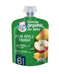 Organic Pear, Apple And Banana Pouch Puree 90grams