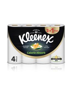 Calorie Absorb Kitchen Tissue Paper Towel, 3 PLY, 4 Rolls x 50 Sheets, Food-Grade Strong Absorbent Kitchen Tissue White 50 Sheets