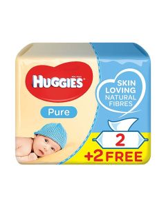 Pure Baby Wipes, 224 Count (2+2 Free) - Skin Loving Natural Fibers