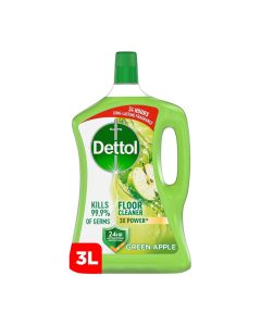 Dettol Antibacterial Floor Cleaner Green Apple Scent, 3L Light Green 3Liters