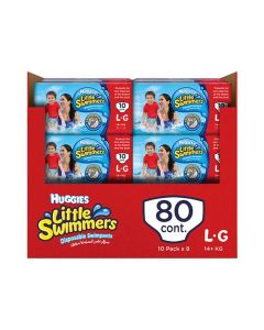 HUGGIES LITTLE SWIMMER, Swim Pants Diaper, Size Large, 80 Swim Pants