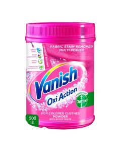 Vanish Oxi Action Fabric Stain Remover Powder 500g - Coloured & White Clothes White 500grams
