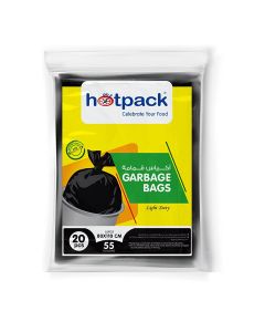 Hotpack Garbage Bag, 55 Gallon, 20 Pieces Black 80x110cm