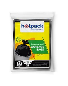 Hotpack Garbage Bag, 60 Gallon, 15 Pieces Black 95x120cm