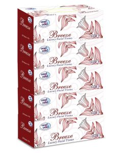 Pack Of 5 Breeze Facial Tissues 150's White