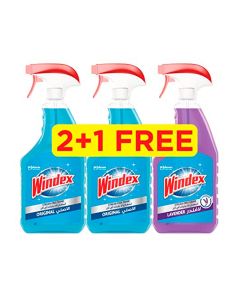 Pack of 3 Glass Cleaner Original And Lavender Purple 750ml