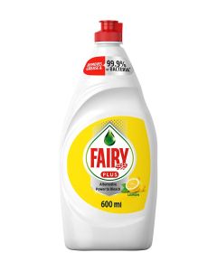 Plus Lemon Dishwashing Liquid Soap With Alternative Power To Bleach 600ml