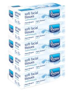 Facial Tissues, 2 Ply, 150 Piece, Pack Of 5 White