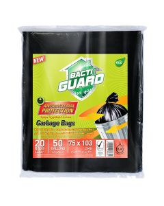 20-Piece Garbage Bags Black 75x103cm