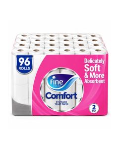 Toilet Paper 180 Sheets 2 Ply Pack of 96 Rolls White