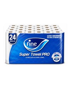 Kitchen Towel 60 Sheets 3 Ply Pack of 24 Rolls White