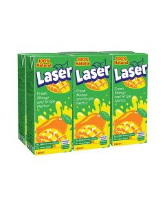Laser Mango And Grape Nectar No Sugar Mango 180ml Pack of 6