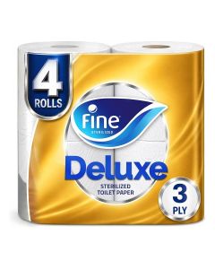 Toilet Paper 140 Sheets 3 Ply Pack of 4 Rolls White