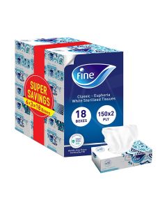 150 Sheets 2 Ply Sterilized Facial Tissue Pack Of 18 White