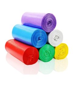 ECVV Garbage Bags 45x50cm (5 Rolls, 125 Bags) Bio-Degradable Plastic Disposal Garbage Bag Small, Bin Liners for Home, Kitchen & Offices, Mix Color Mix Colour 5 Rolls, 125 Bags 45x50cmcm