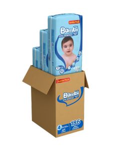 Baby Diapers Size 4 8-16 kg Large Jumbo Pack - 186 Count