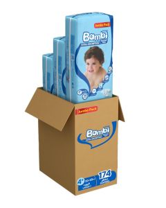 Baby Diapers Size 4+ 10-18 kg Large+ Jumbo Pack - 174 Count