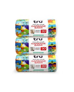 Pack of 3 - Garbage Bags Compact Roll White , 6 Gallon, Compact Roll 46x52cm X-Small (Small bins) - 30 Bags x 3 white