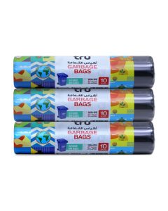 Garbage Bags Compact Roll 67Gallon (10pc x 3Rolls ) 30bags - Black