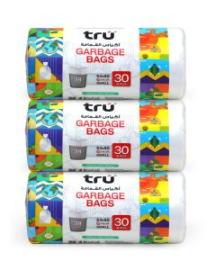 Garbage Bags Compact Roll 10Gallon ( 30pc x 3 Rolls ) 90bags - White