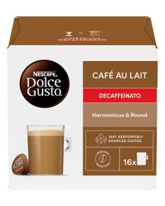 Dolce Gusto Cafe Au Lait Decaffeinato 16 Coffee Capsules Unflavoured 160grams Single
