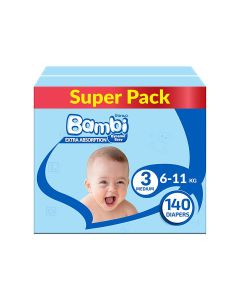 Baby Diapers Medium Size 3 (6-11 kg) Super Pack