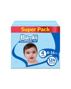 Baby Diapers Large Size 4 (8-16kg) Super Pack