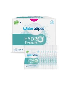 WaterWipes HydroFresh Refresh Wipes, Stay Clean & Refreshed, XL Body Cleaning Wipe, Instant Cleanliness, Odor & Sweat Removal, Ideal for Gym, Travel & Outdoor Use, 64 Count (8 pack)