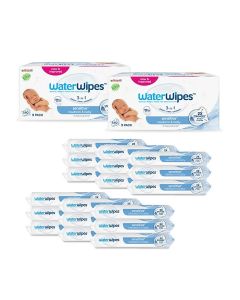 WaterWipes Sensitive+ Newborn & Baby Wipes, 1080 Count (18 Packs), 3-In-1 Cleans, Cares, Protects, 99.9% Water, Unscented