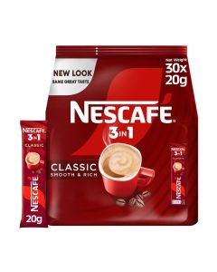 Nescafe 3 In 1 Classic Coffee 30 Sachets 20 grams 20grams Single