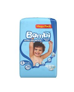 Size 5, Xl, 12-22 Kg, Mega Pack, 74 Diapers